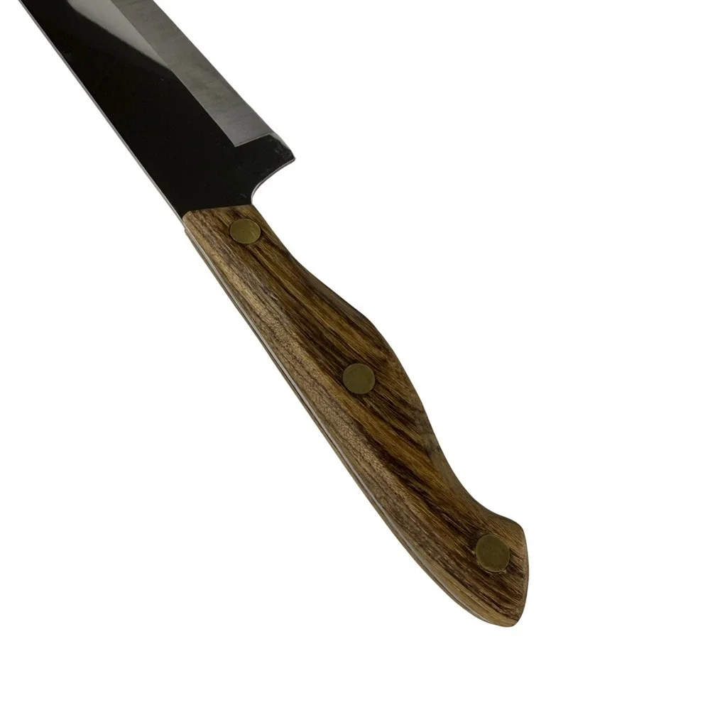 Vintage Lifetime Cutlery Jet-Cut Chef Knife Stainless Japan 400 Wood Handle 14